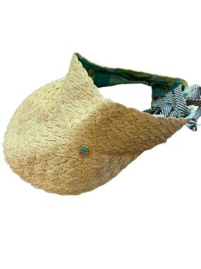 Pistil Designs Rita Raffia Visor from Nordstrom with Striped Laces